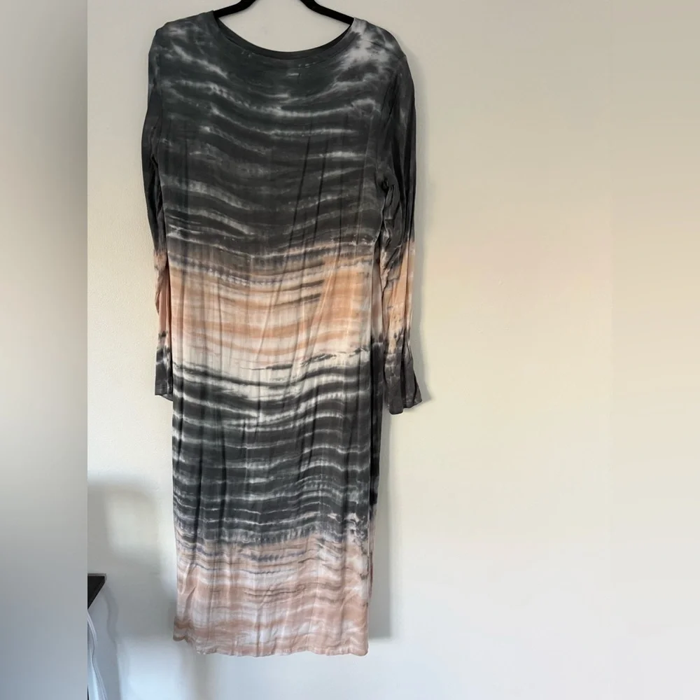 Anthropologie/Dolan Gray and Coral Tie-Dye Long Sleeve Midi Dress - Picture 3 of 6